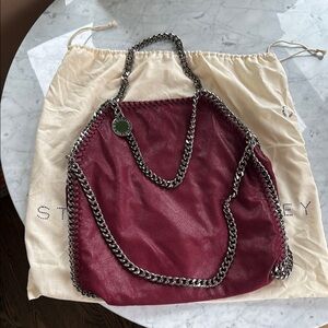 Stella McCartney Red Shoulder Bag with Chain Detail